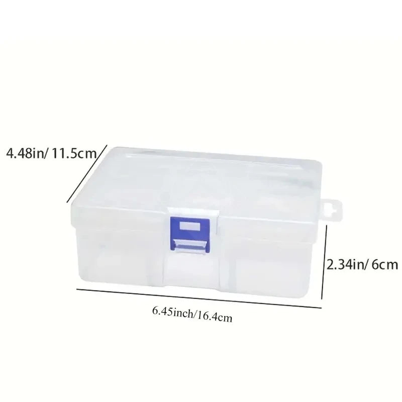 Boîte de rangement plastique transparente bleue pour organisation