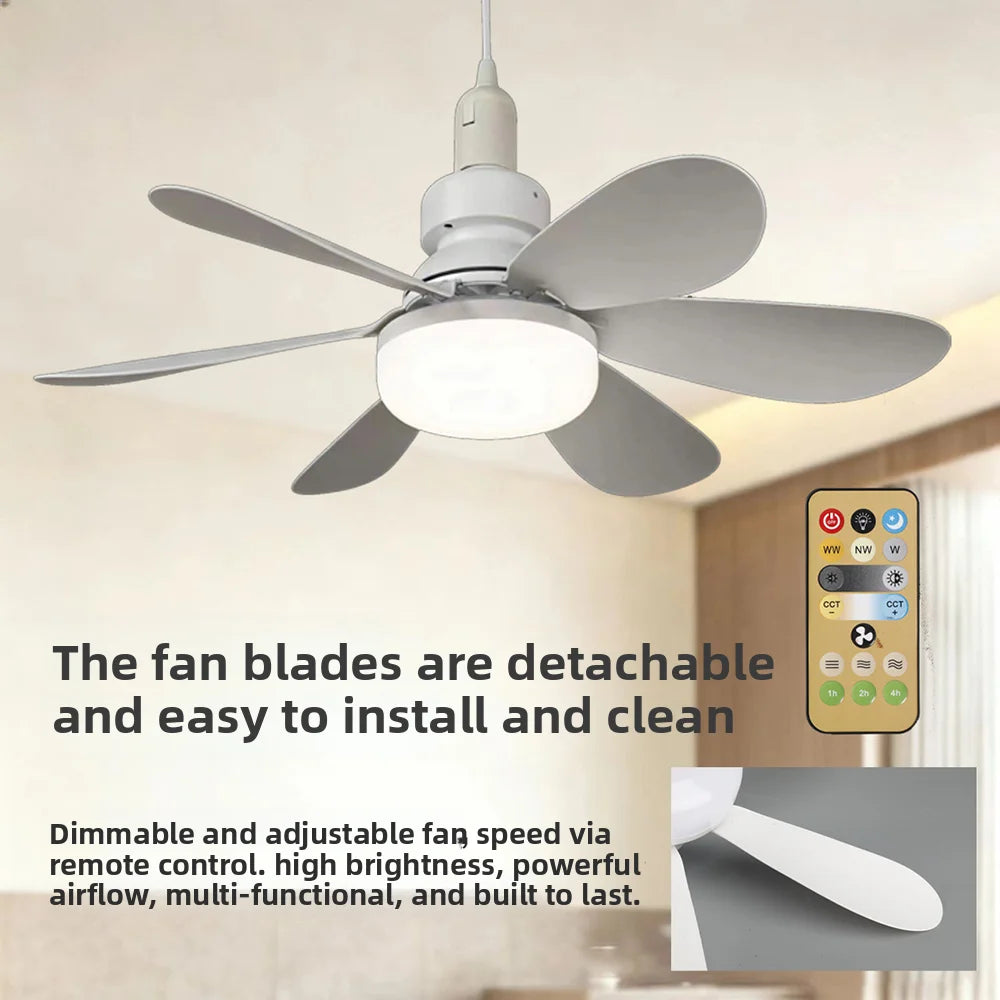 ventilateur lumière led 30w 40w blanc moderne télécommande éclairage salon