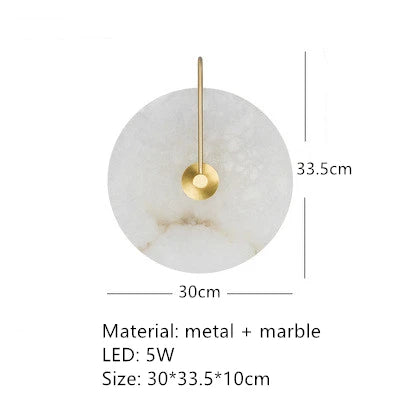 applique murale moderne marbre doré éclairage blanc chambre salon entrée étude 3000K 5000K fixée