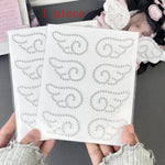 sticker decoratif ailes ange strass blanc rose bleu argent adhésif élégant décoration diy cadeau
