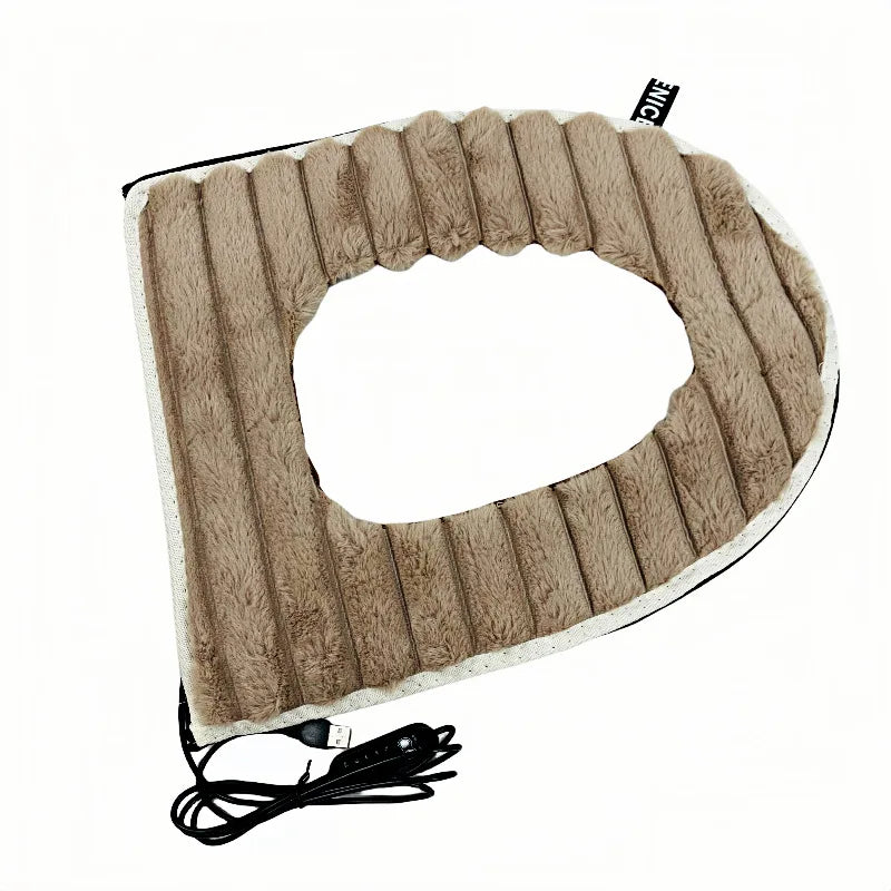 tapis toilette chauffant velours vert clair moderne adhésif câble usb bouton contrôle rechargeable
