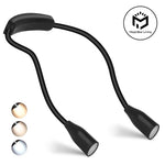 lampe lecture led rechargeable usb flexible cou noir ajustable modes lumière blanc doux ambre