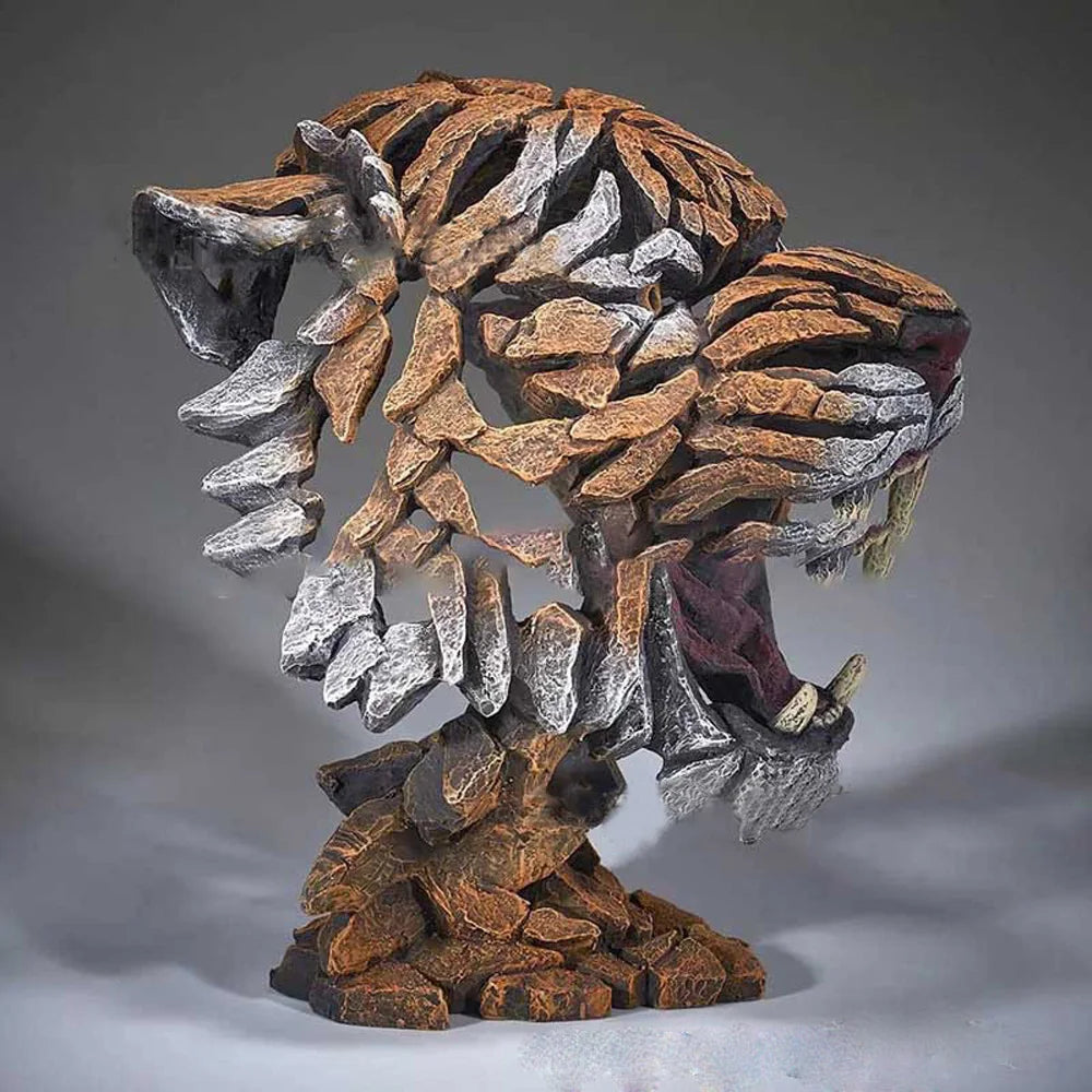 masques animaux sculptés résine noir gris brun artisanal maison décoration contemporaine