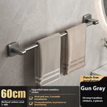 porte serviettes mural gris métallisé moderne fixé autocollant lisse réutilisable ab