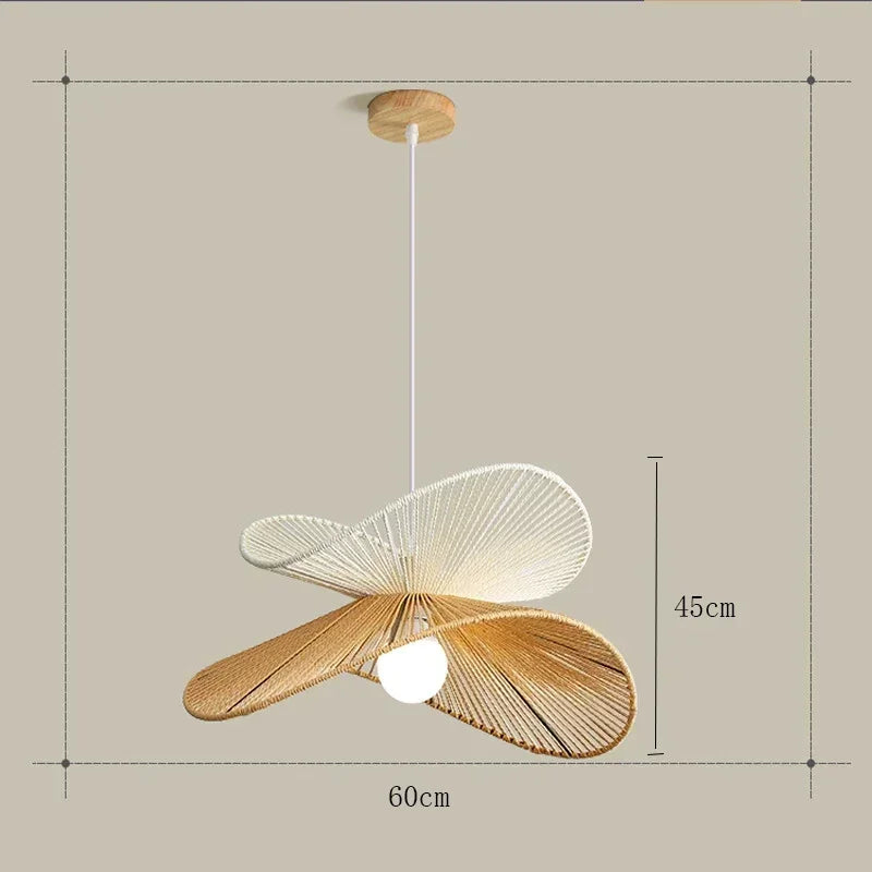 suspension lumineuse tressée wicker naturel moderne rustique salon chambre lumière chaîne métallique ampoule
