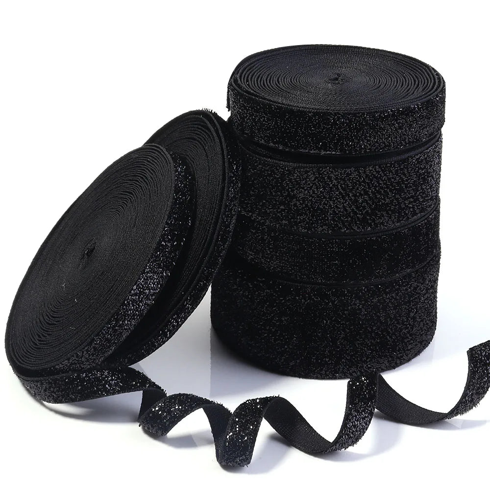 ruban noir brillant satiné 7mm 10mm 15mm 20mm 25mm 38mm polyester coton décoration bouquet