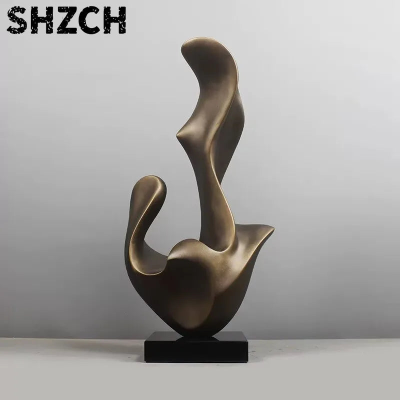 sculpture abstraite bronze patiné marbre blanc salon décoration nouvelle année noël mariage anniversaire valentin