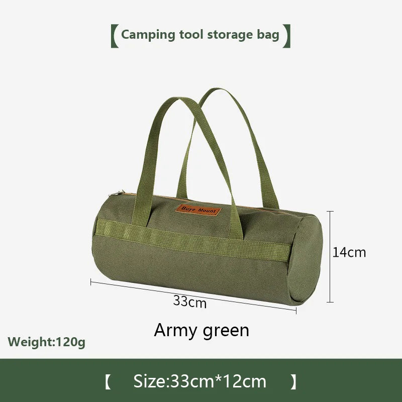 sac main khaki vert armée noir toile épaisse pratique robuste poignées amovibles campagne outils