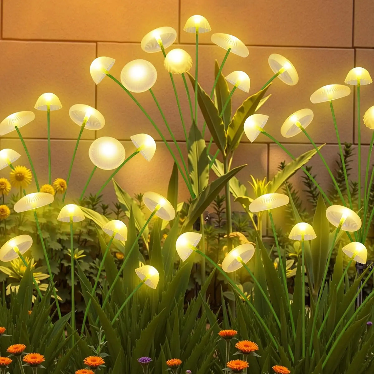 lumière solaire extérieure moderne forme champignon multicolore clips semi transparentes verte bleue rose