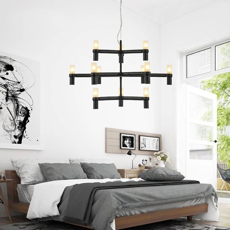 suspension lumineuse moderne or argent blanc 6l led câble réglable minimaliste chambre salon