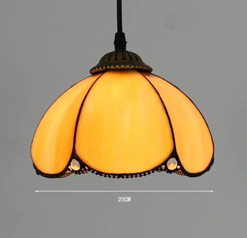 lampe suspendue tiffany multicolore stained glass floral salon chambrehôtel