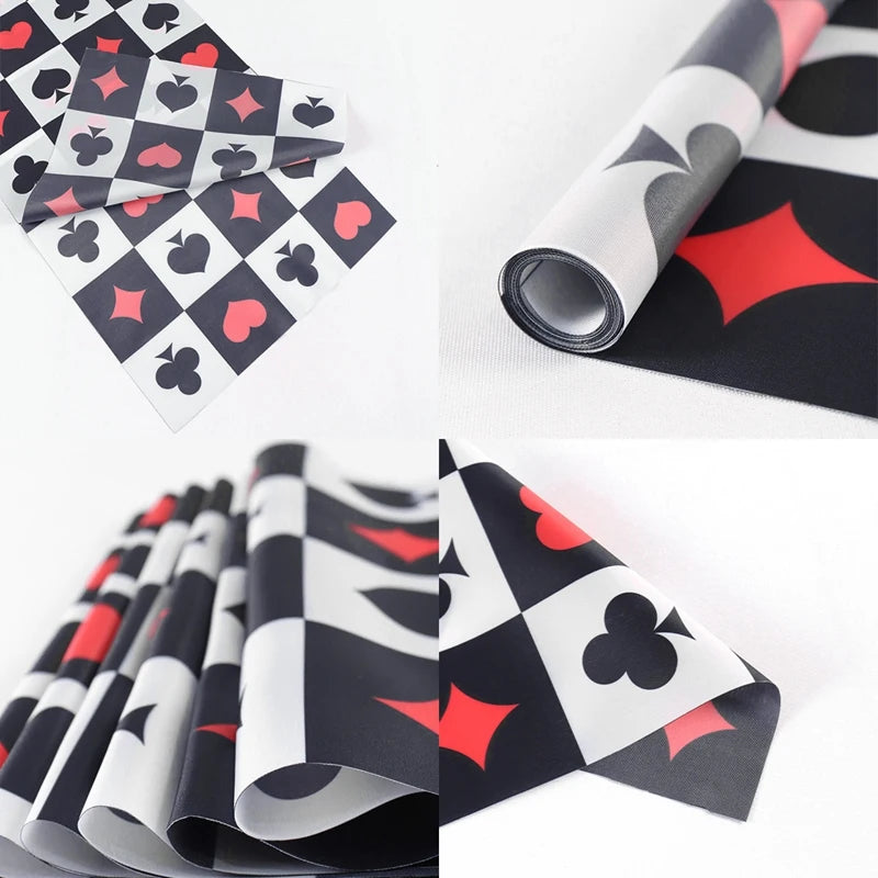 nappe table carte poker motif coeurs carreaux trèfles pic rouge noir blanc anniversaire fête