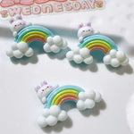 clips cheveux kawaii animaux mignons arc ciel coeurs love floral rose blanc jaune bleu