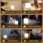 veilleuse led dimmable lampe blanche anneau noir lumiere chaude télécommande table chambre