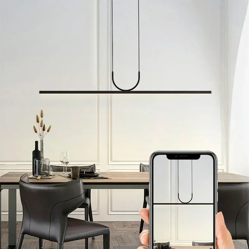 lampe suspendue moderne minimaliste led blanc noir flux lumineux variable facile certifications multiples