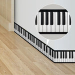 tapis noir blanc clavier piano adhésif maison moderne décoration chambre enfant musique