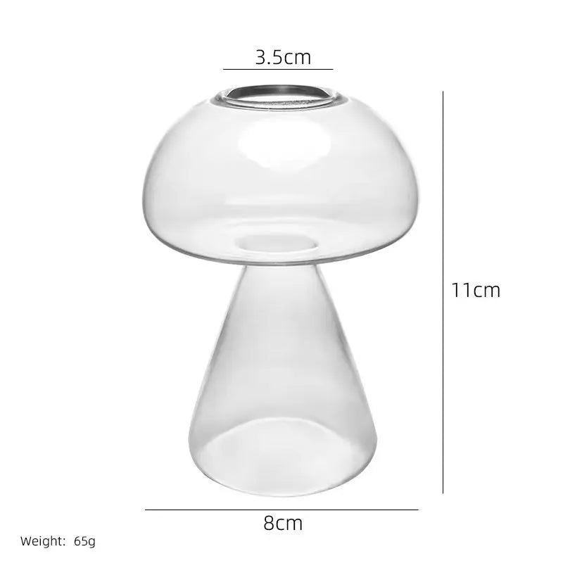 vase champignon transparent moderne rouge vert rose marron jaune