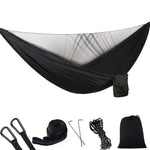 hamac deux personnes vert olive parachute léger filet antimosquitos carabines inox piquets aluminium sac
