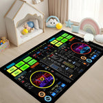 tapis noir motif contrôleur DJ polyester salon chambre coucher décoration moderne rectangle aubusson