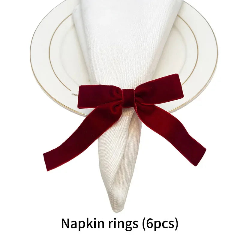 anneaux serviette forme nœud papillon blanc vert rouge bleu satin velours adhésif classique élégant