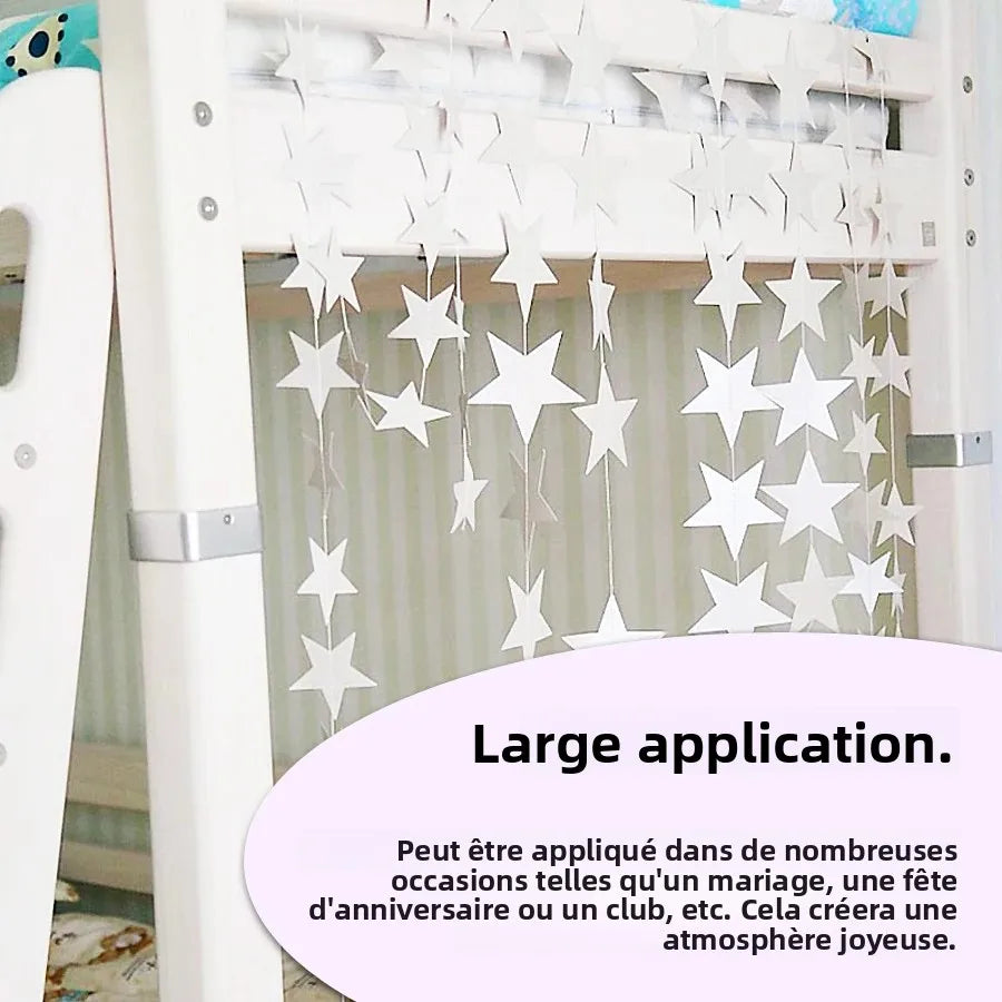 guirlande étoiles papier or argent bleu blanc décoration suspendue mariage chambre enfants