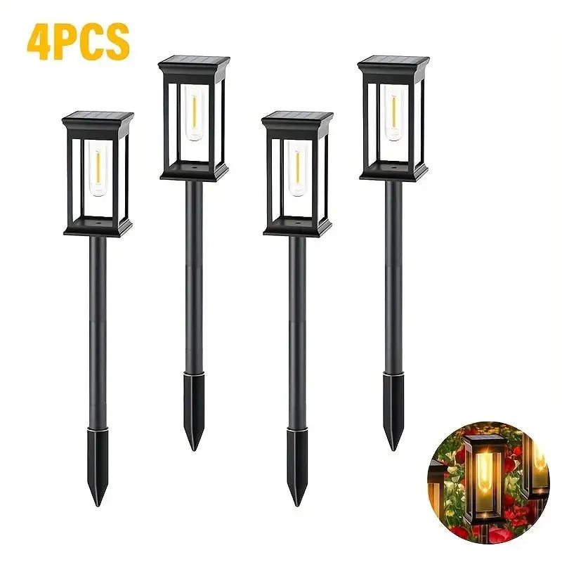 lumière solaire jardin auto allumage 6v transparente moderne noire piquetextérieur