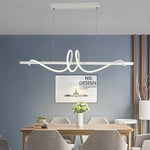 suspension lumineuse moderne ondulé noir blanc fixations chaines