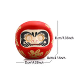 décoration zen daruma céramique rouge or argent vert jaune blanc noir fengshui mascotte traditionnelle