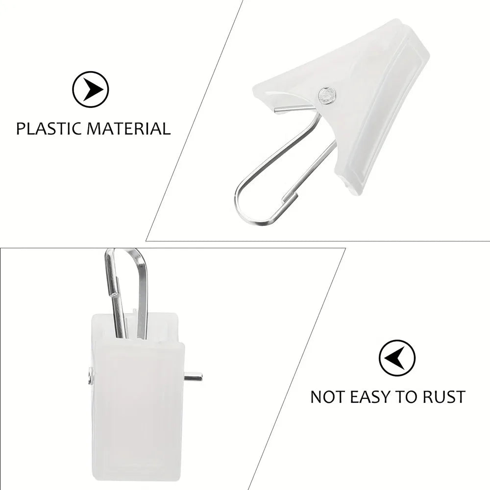 clips rideau crochet suspension blanc utilitaire bricolage plastique 20pcs 40pcs fonctionnel