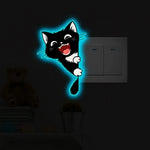 stickers murals chats dessin animé adhésifs noirs souriants salle opaques pvc enfants chambrecoration nocturne