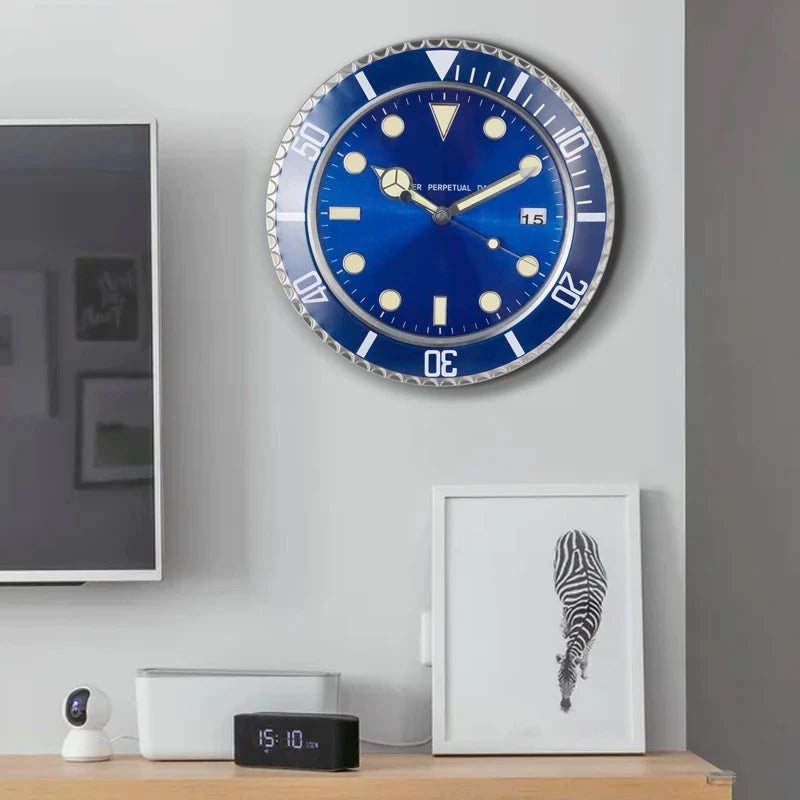 horloge murale moderne quartz aiguille vert noir bleu salon chambre