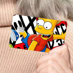 autocollants dessins animés simpsons fortnite cartes bancaires réutilisables imperméables pop art multicolores adultes femmes