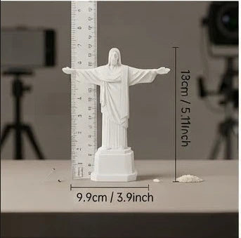statue jesus christ blanc sculpture religieuse deco intérieur ornement 13cm riojesus