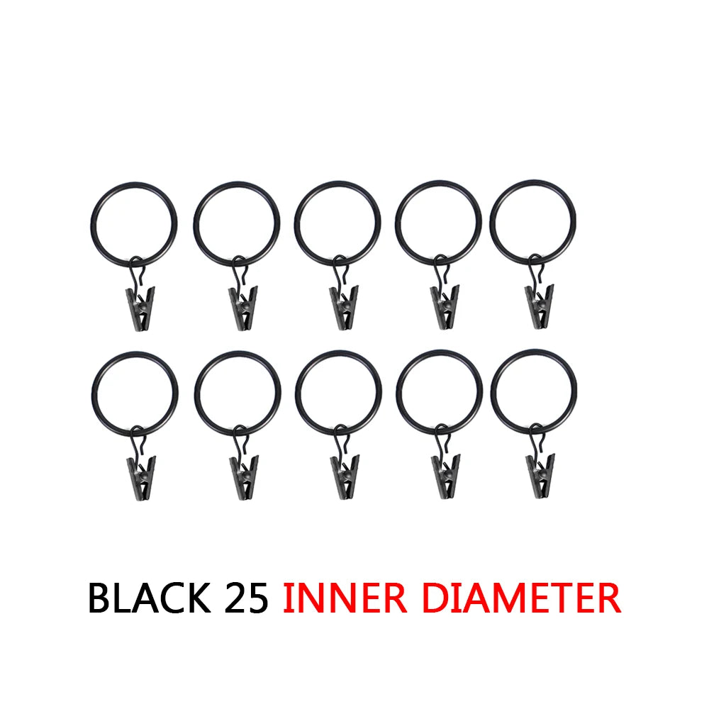 anneaux rideau métal clips décoration fenêtre moderne noir argent or