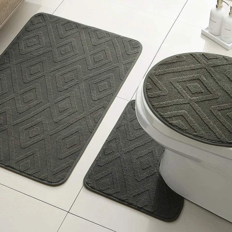 tapis bain moderne beige motif feuilles respectueux environnement adhésif doux salon chambre
