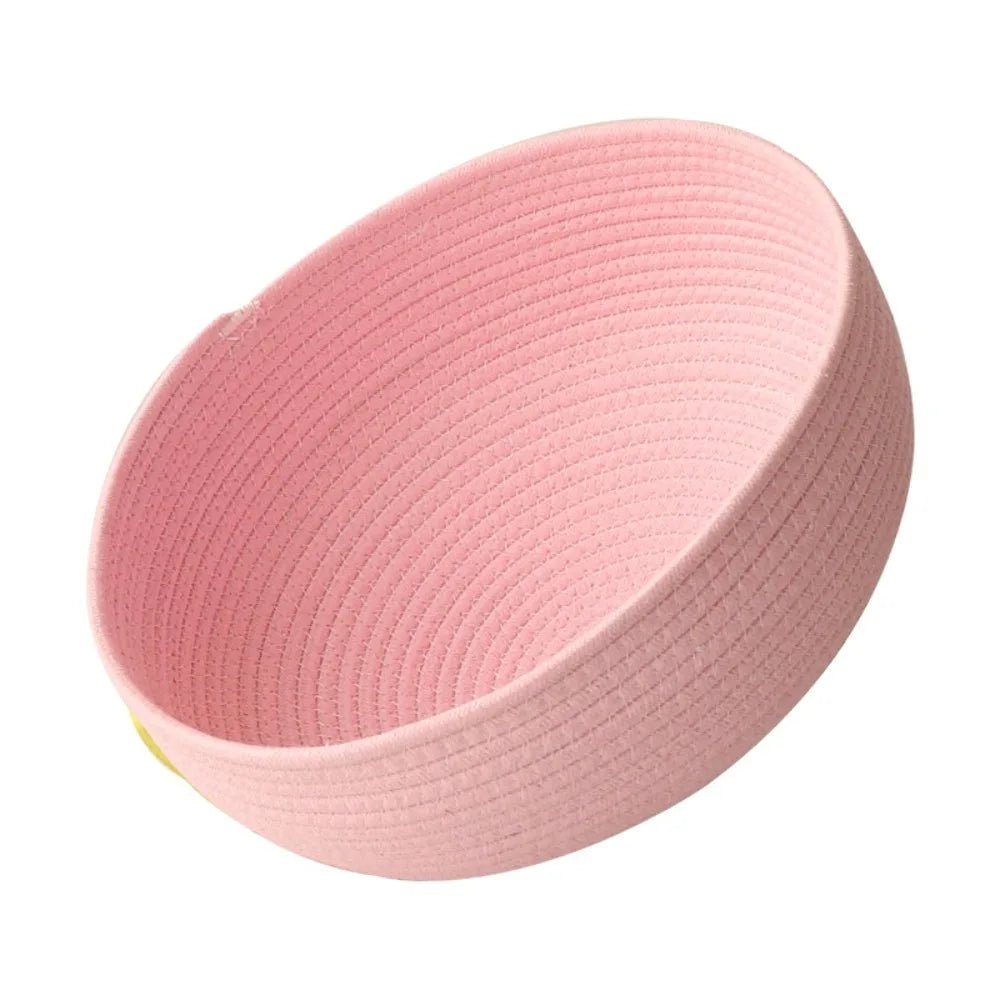 nid chat jaune vert rose violet bleu beige blanc moderne minimaliste tissu petits points