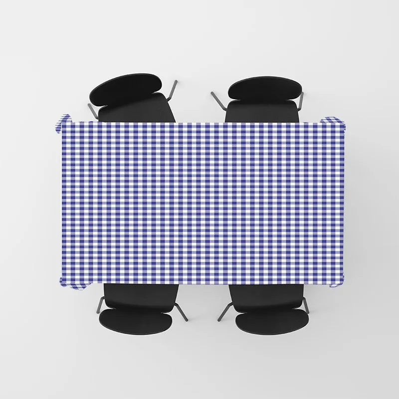 nappe carreaux bleu marine blanc réversible polyester machine printemps été automne hiverextérieur fêtes
