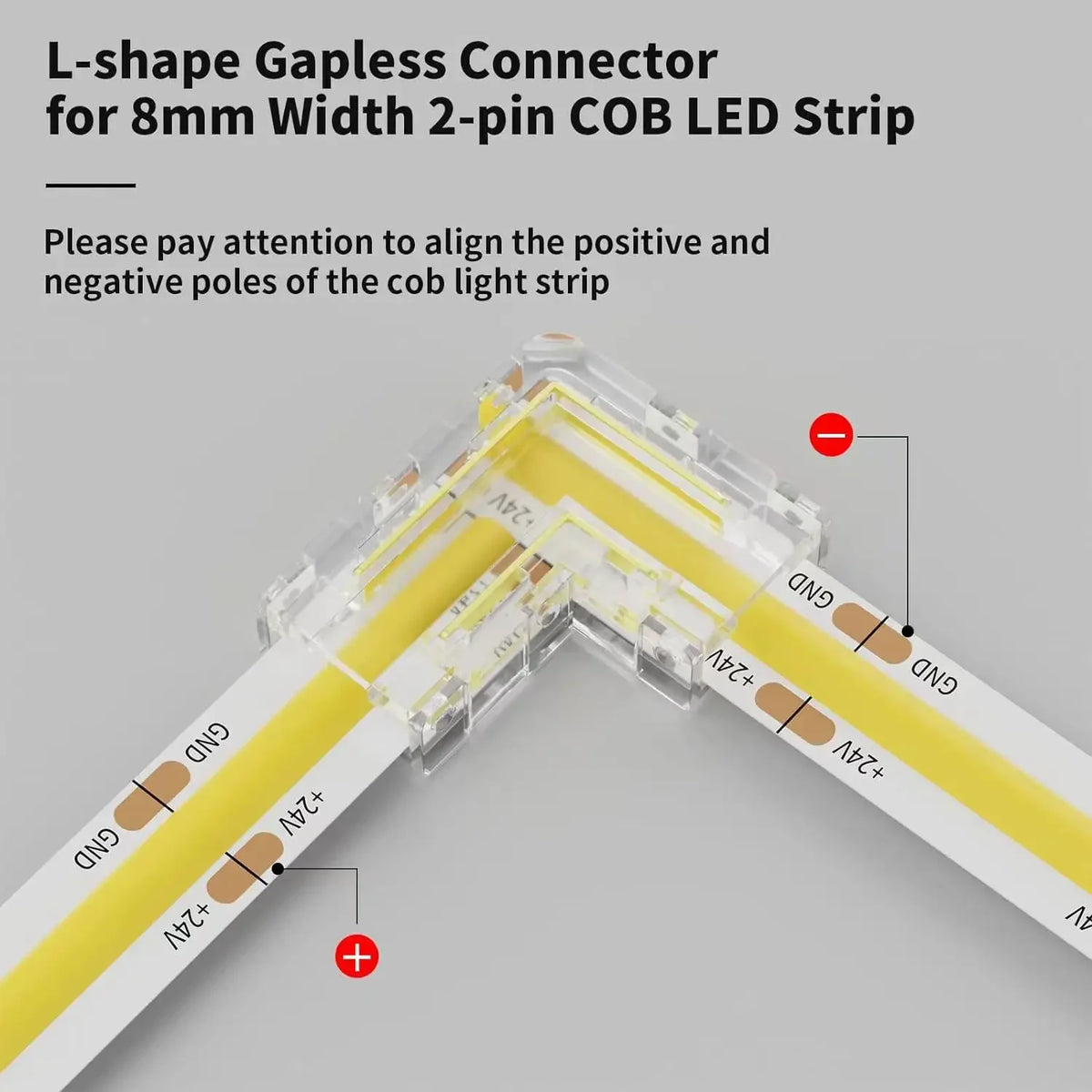 ruban led cob 2pin blanc jaune transparent clips 5mm 8mm 10mm moderne fonctionnel