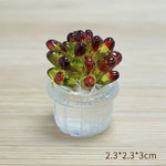 miniature cactus résine verte jaune rouge artisanale transparente décoration extérieure succulente