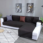 housse canapé angle tissu quilté oreillers salon moderne gris