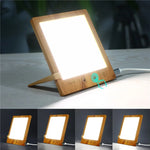 lampe bois naturel blanc moderne réglable clips contrôle tactile