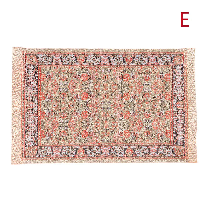 tapis ornements floraux motifs géométriques rouge beige bleu rose vert classique traditionnel miniature