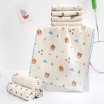 serviettes sport coton gauze animaux ours nuages coeurs bébés blanc orange bleu vert