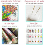 broderie paysage fleurs feuilles multicolore artisanal toile coton fil aiguille guide couleurs échantillons