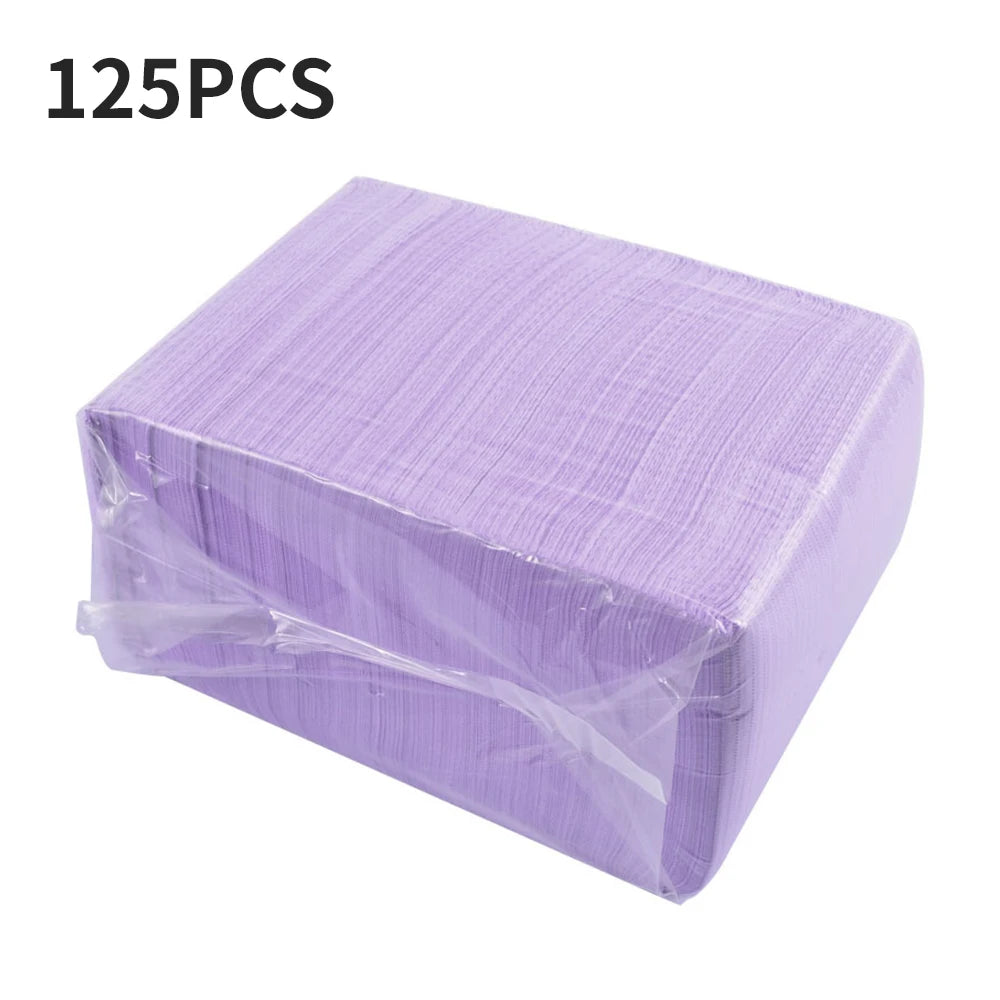 serviettes jetables rose violet blanc rayées modernes manucure outils scies taille grande