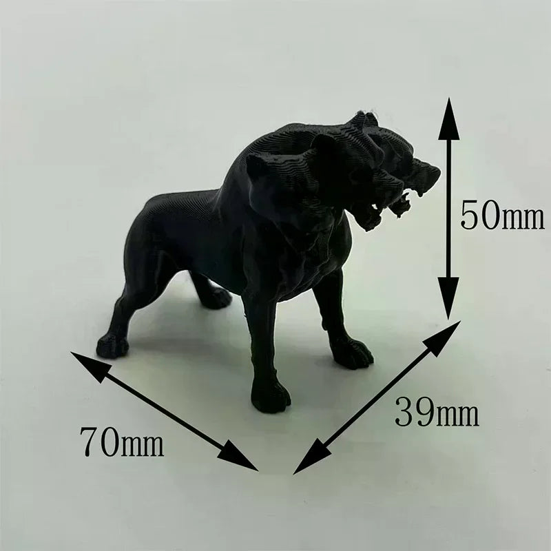 figurine chien trois têtes cerbère noire texture granuleuse mythologique fantastique