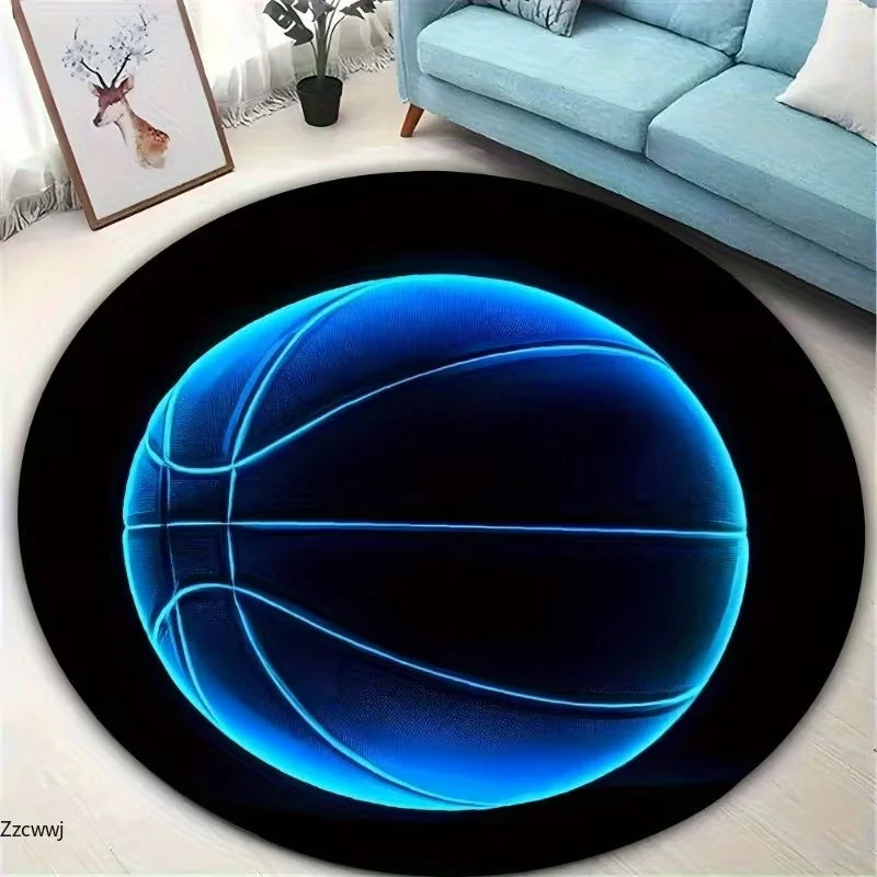 tapis rond moderne motif basket noir blanc anti dérapant 40x40 80x80 120x120 cm chambre