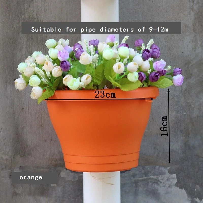 pots fleurs suspendus muraux plastique orange blanc vert réglables moderne minimaliste