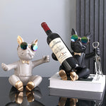 Statue bouledogue français gris foncé décoration de table moderne
