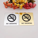autocollant no smoking or gold symbole anti tabac adhésif carré moderne 10cm or noir